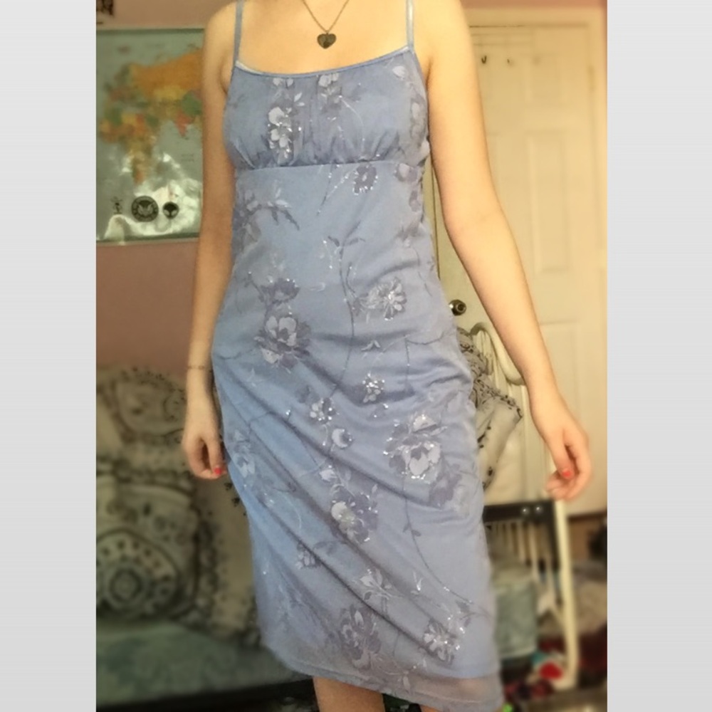 90s Vintage Floral Midi Dress